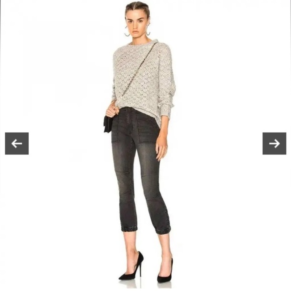 Nili Lotan Military Cropped Mid Rise Jeans - Picture 1 of 6